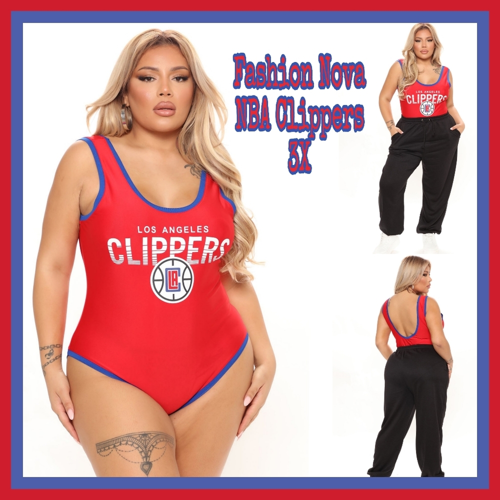 NWT 3X FASHION NOVA NBA Los Angeles Clippers Bodysuit - Red